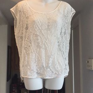 Cream see thru lace top. Small/medium